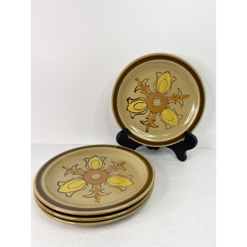 4 Vintage Hearthside Stoneware Fleur De Lis 10.5"  Cake Plate Japan Hand Painted